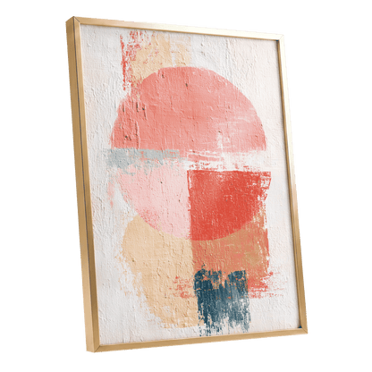 Coral Rhythm – gold framed poster option
