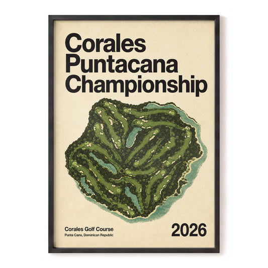 Corales Course Classic, beige, black, green nature wall art, front artwork view