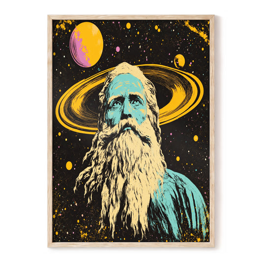 Cosmic Sage, black, gold, beige abstract wall art, front artwork view