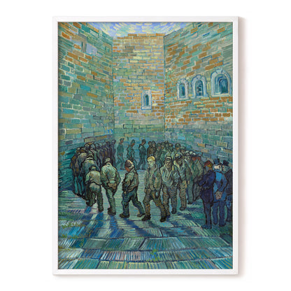 Courtyard in Motion, blue, green, brown abstract wall art, front artwork view