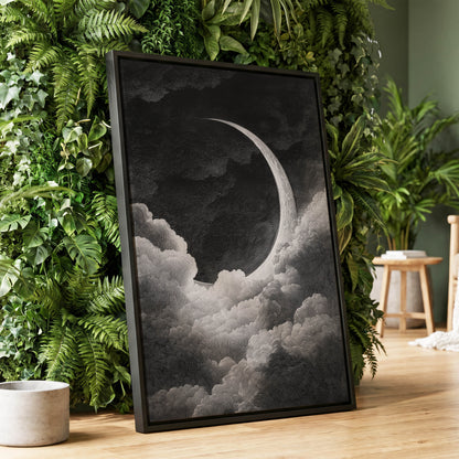 Crescent Above the Clouds – wall art displayed in a styled interior, gallery view 1