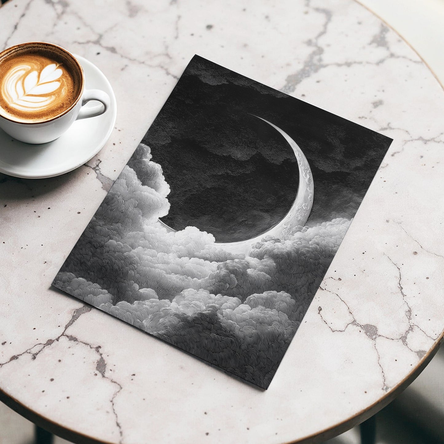 Crescent Above the Clouds – wall art displayed in a styled interior, gallery view 3