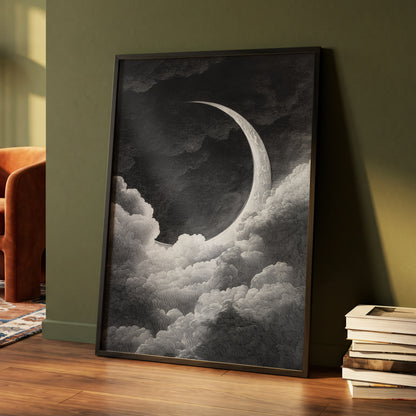 Crescent Above the Clouds – wall art displayed in a styled interior, gallery view 4