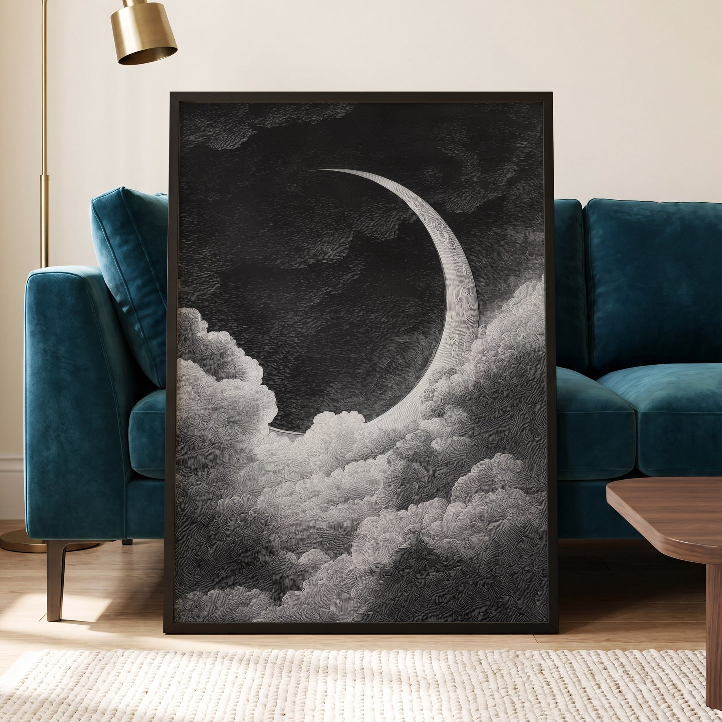 Crescent Above the Clouds – wall art displayed in a styled interior, gallery view 6