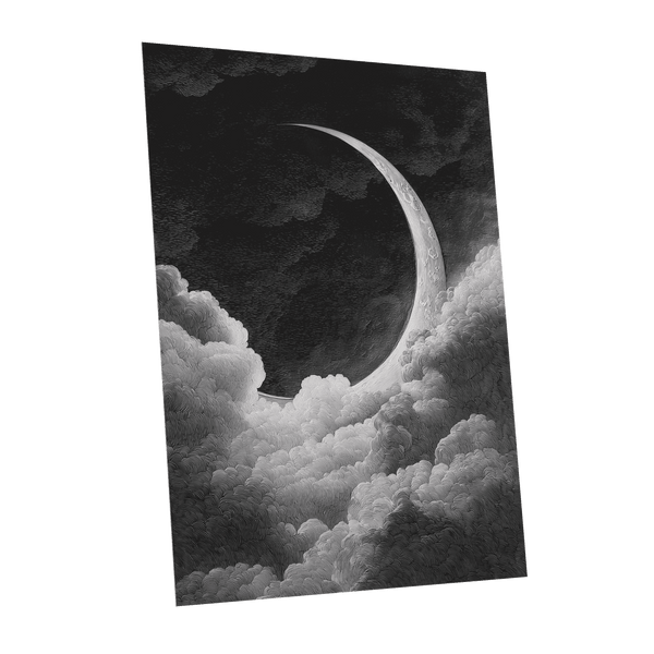 Crescent Above the Clouds – unframed poster option