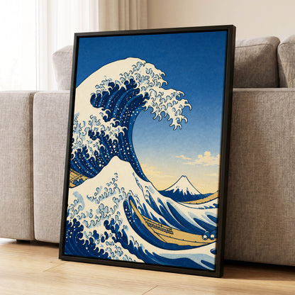 Crest of the Deep, blue, beige, white nature wall art displayed in a styled interior, gallery view 4