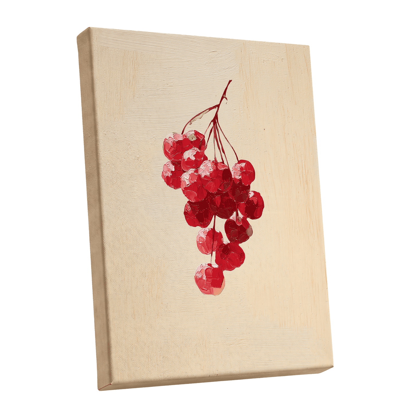 Crimson Cherry Cascade – stretched canvas option