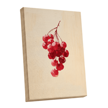 Crimson Cherry Cascade – stretched canvas option