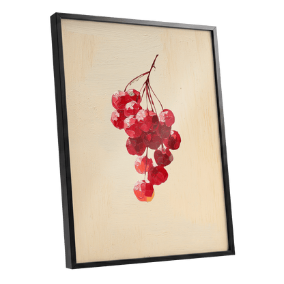 Crimson Cherry Cascade – black framed poster option