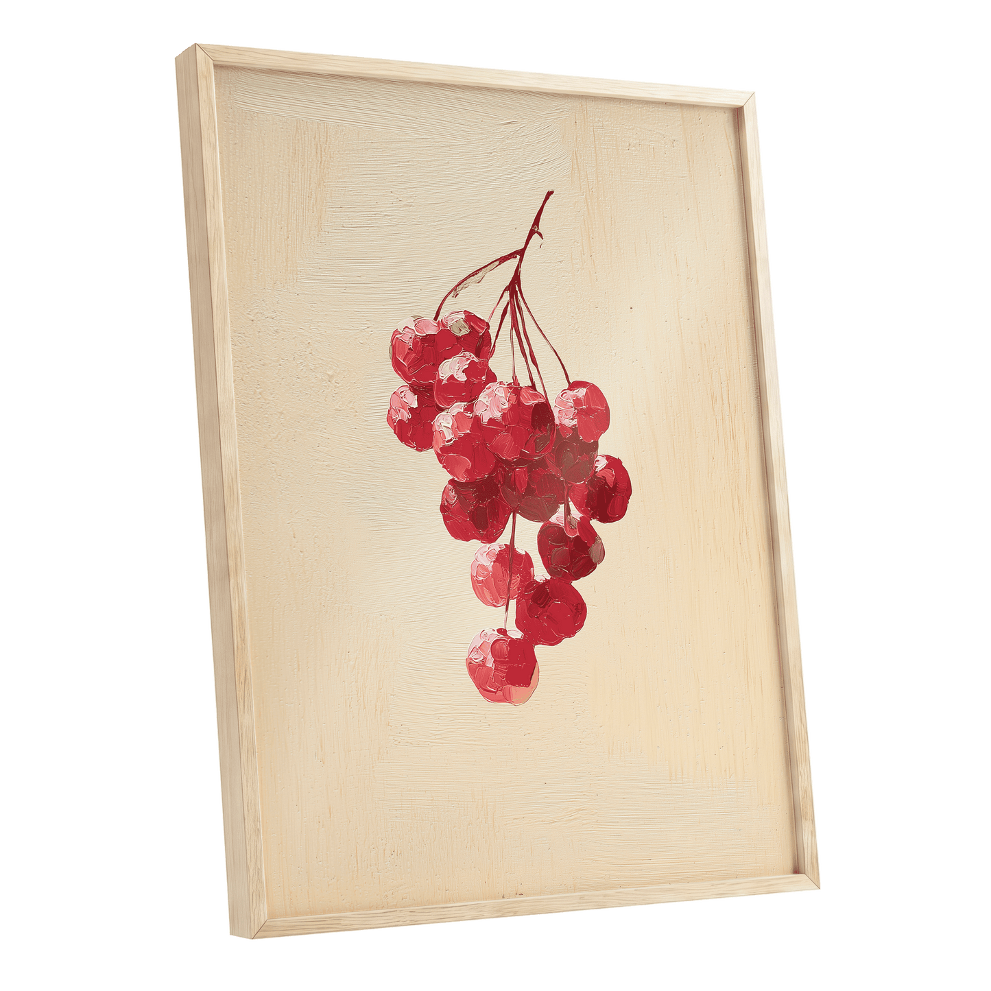 Crimson Cherry Cascade – oak framed poster option