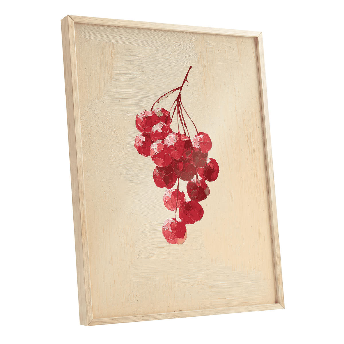 Crimson Cherry Cascade – oak framed poster option