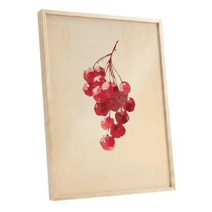Crimson Cherry Cascade – oak framed poster option
