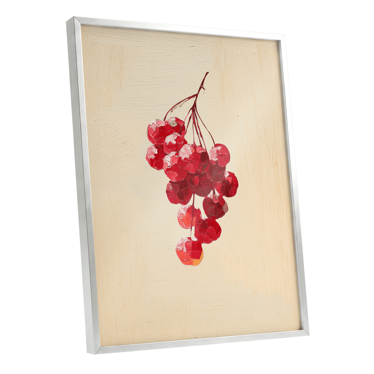 Crimson Cherry Cascade – silver framed poster option