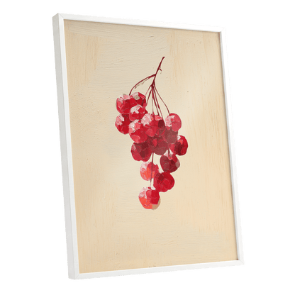 Crimson Cherry Cascade – white framed poster option