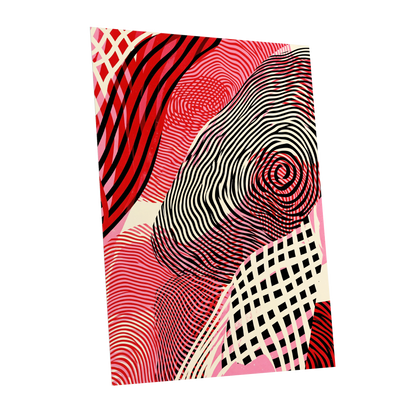 Crimson Current, black, red, pink abstract wall art shown as a unframed poster wall art print