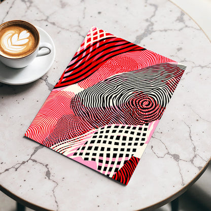 Crimson Current, black, red, pink abstract wall art displayed in a styled interior, gallery view 4