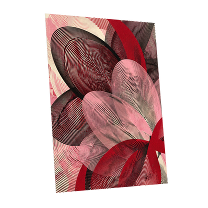 Crimson Currents, black, pink, red abstract wall art shown as a unframed poster wall art print