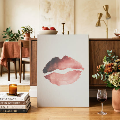 Crimson Divide – canvas wall art in a styled interior, gallery view 2