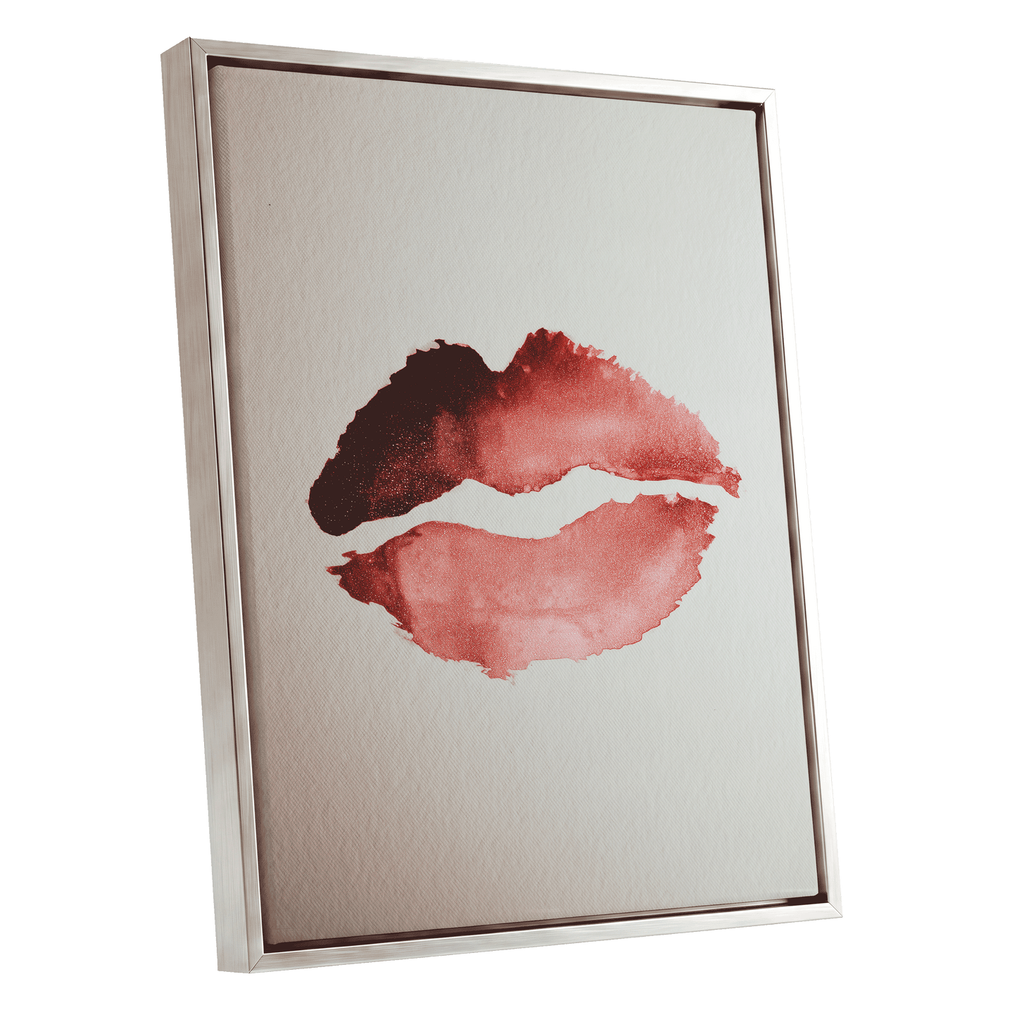Crimson Divide – silver framed canvas option