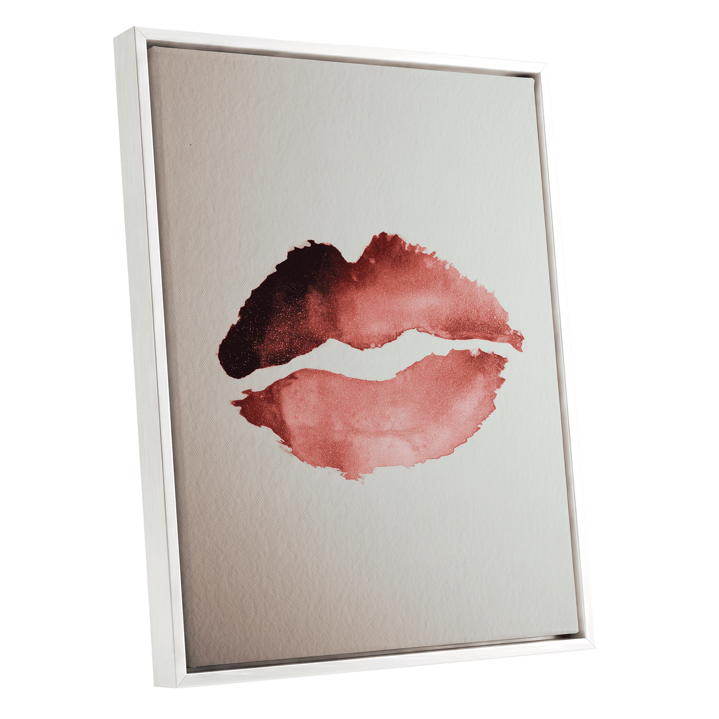 Crimson Divide – white framed canvas option