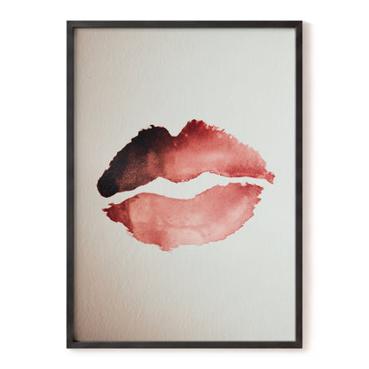 Crimson Divide – red, black, beige abstract wall art, front view