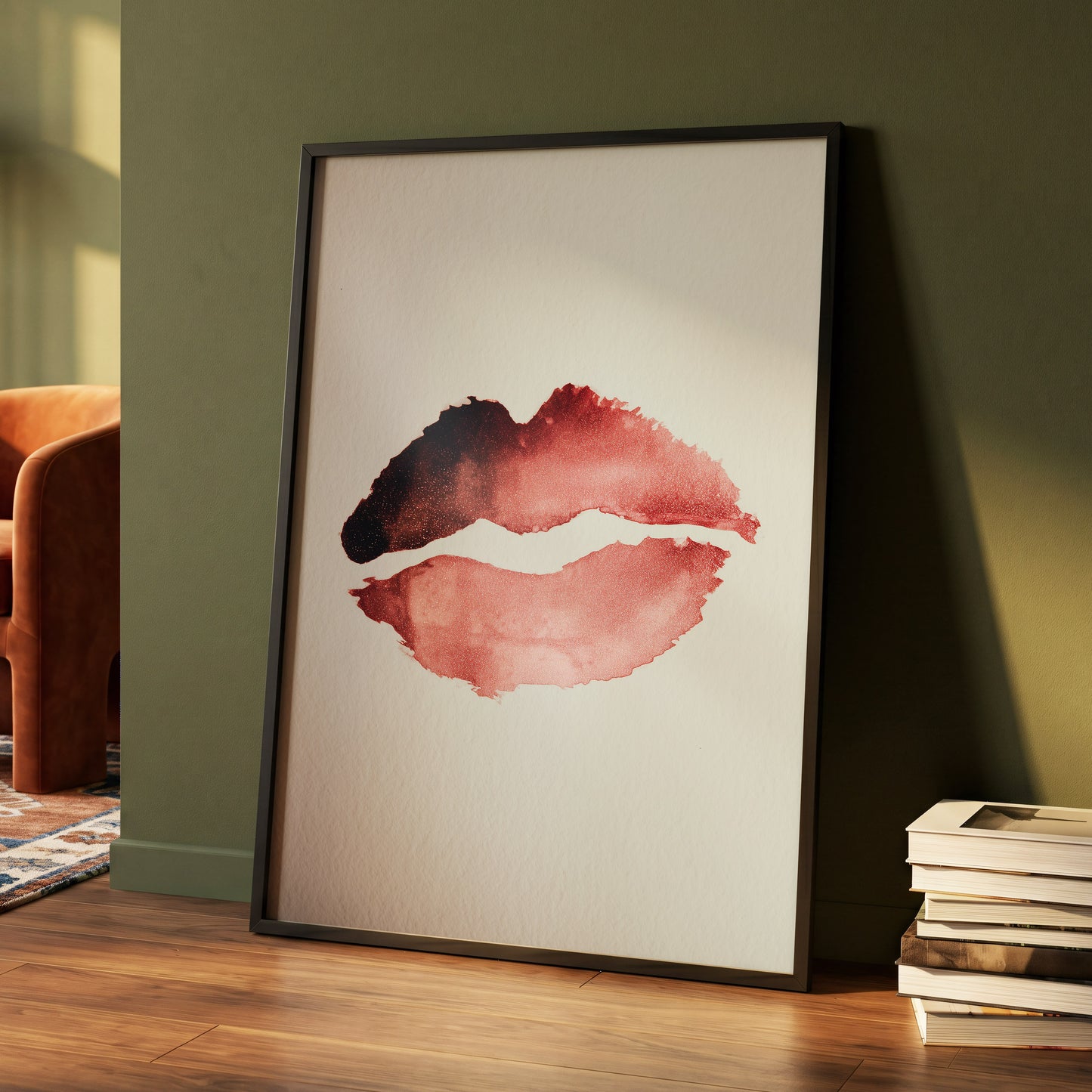 Crimson Divide – wall art displayed in a styled interior, gallery view 4