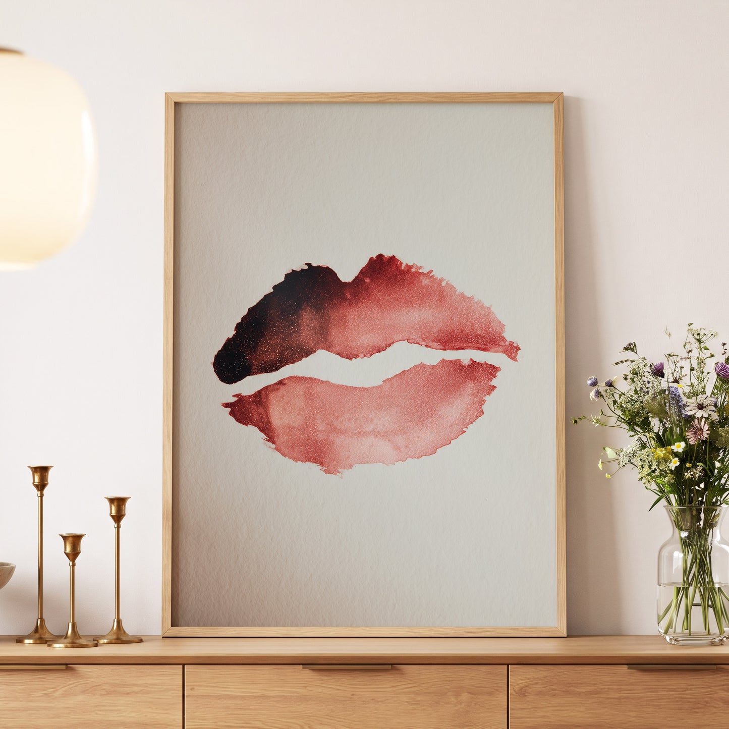 Crimson Divide – wall art displayed in a styled interior, gallery view 5