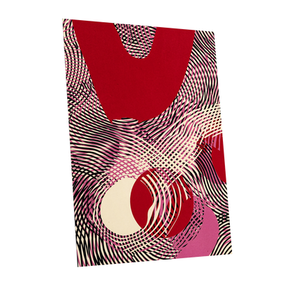 Crimson Interference, red, black, pink abstract wall art shown as a unframed poster wall art print