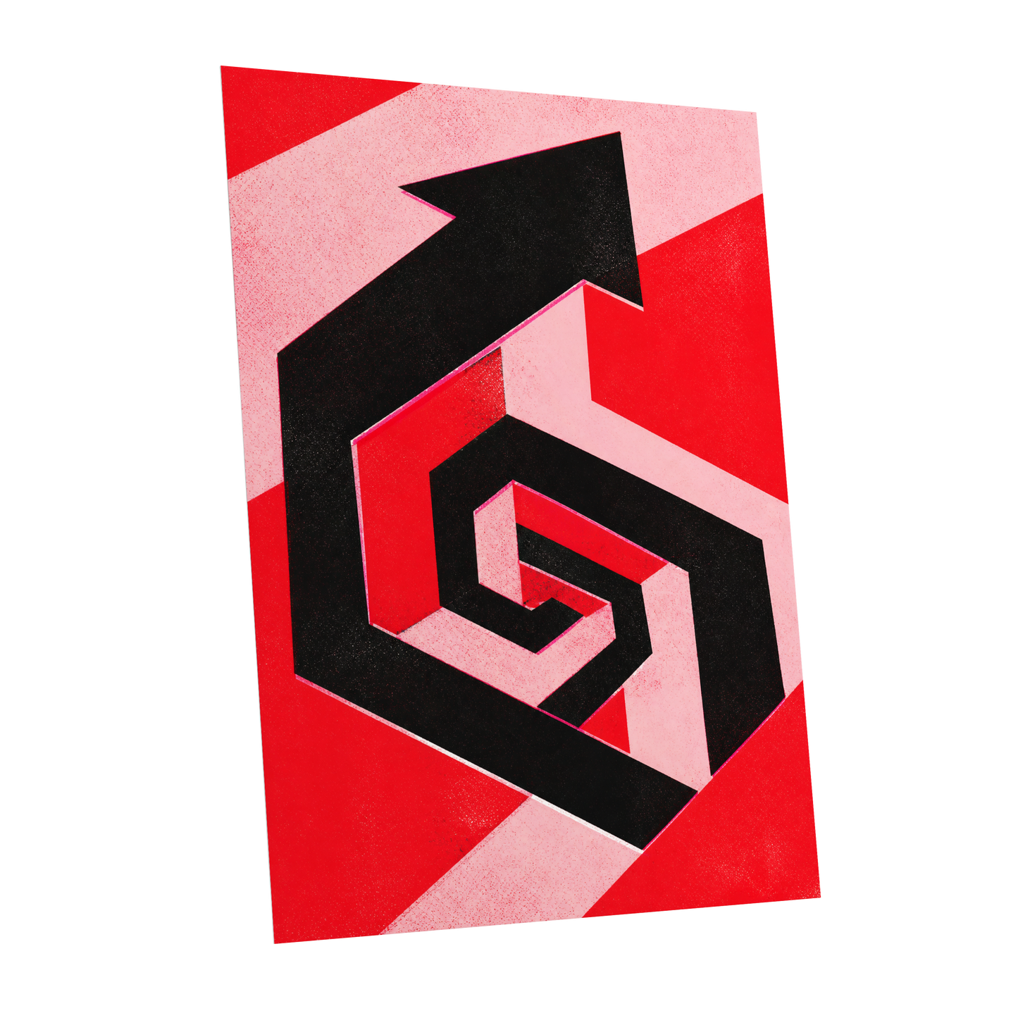 Crimson Vector, black, red, pink abstract wall art shown as a unframed poster wall art print