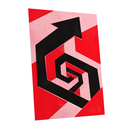Crimson Vector, black, red, pink abstract wall art shown as a unframed poster wall art print