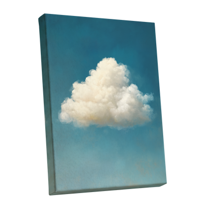 Cumulus in Open Air, blue, white, beige nature wall art shown as a stretched canvas wall art
