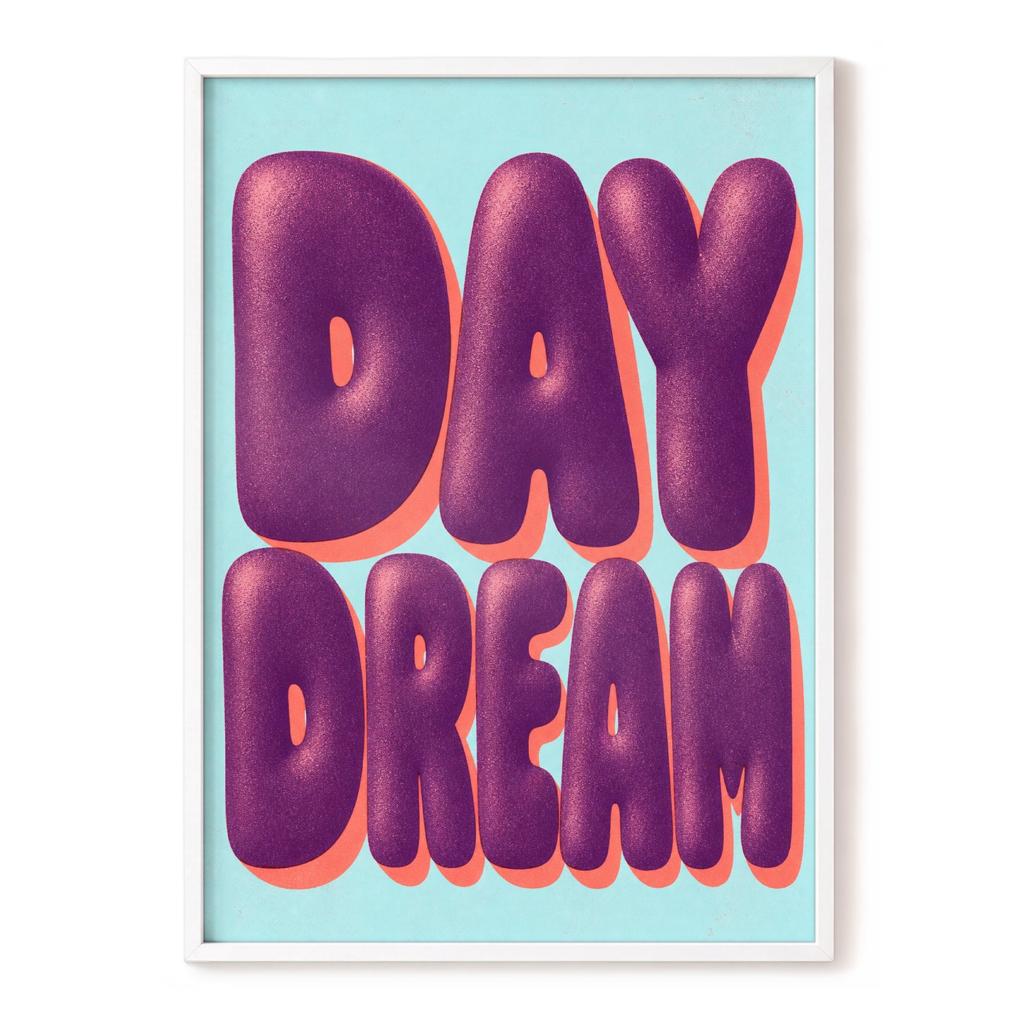 Daydream in Violet, purple, blue, orange minimalist wall art, front artwork view