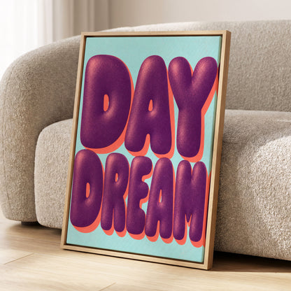 Daydream in Violet, purple, blue, orange minimalist wall art displayed in a styled interior, gallery view 2