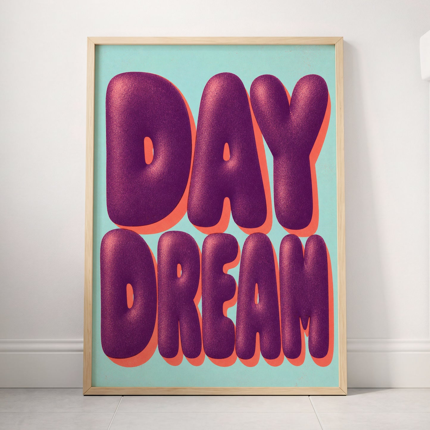 Daydream in Violet, purple, blue, orange minimalist wall art displayed in a styled interior, gallery view 4