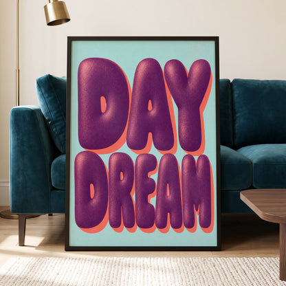Daydream in Violet, purple, blue, orange minimalist wall art displayed in a styled interior, gallery view 6
