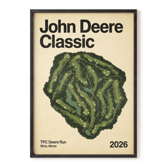 Deere Run Golf Classic, green, beige, black nature wall art, front artwork view