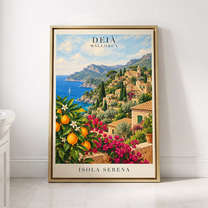 Deià Citrus Vista, blue, green, beige nature wall art displayed in a styled interior, gallery view 4