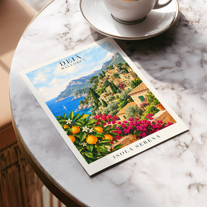Deià Citrus Vista, blue, green, beige nature wall art displayed in a styled interior, gallery view 5