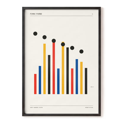 Descending Rhythm, beige, black, gold abstract wall art, front artwork view
