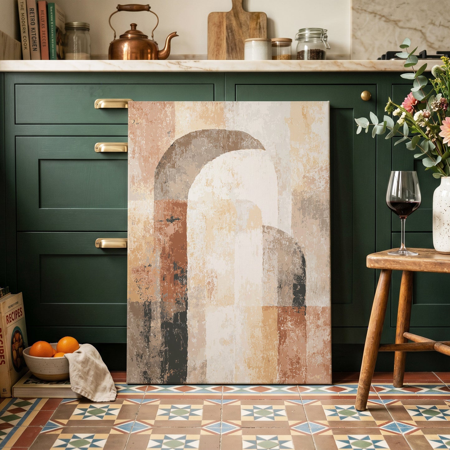 Desert Archway Abstract – canvas wall art in a styled interior, gallery view 2
