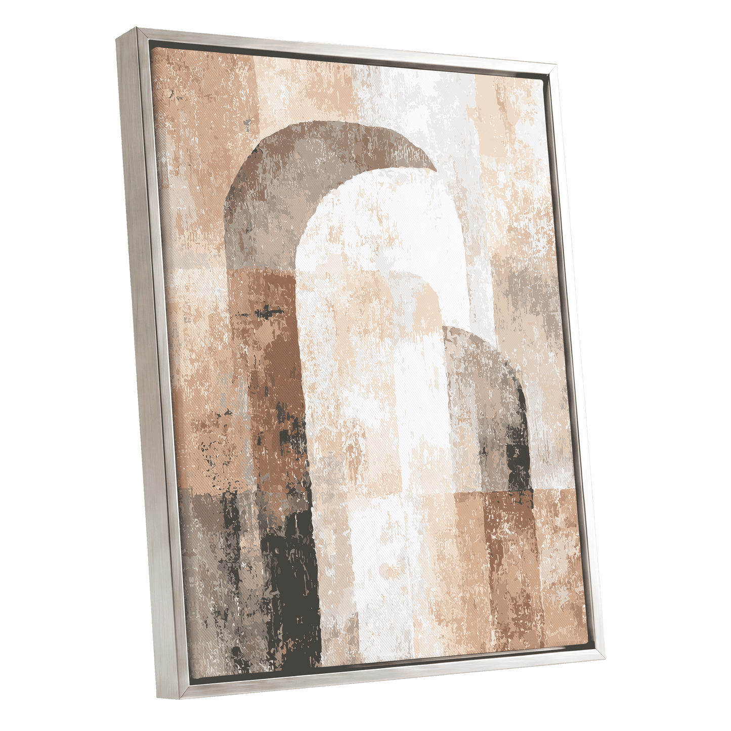 Desert Archway Abstract – silver framed canvas option