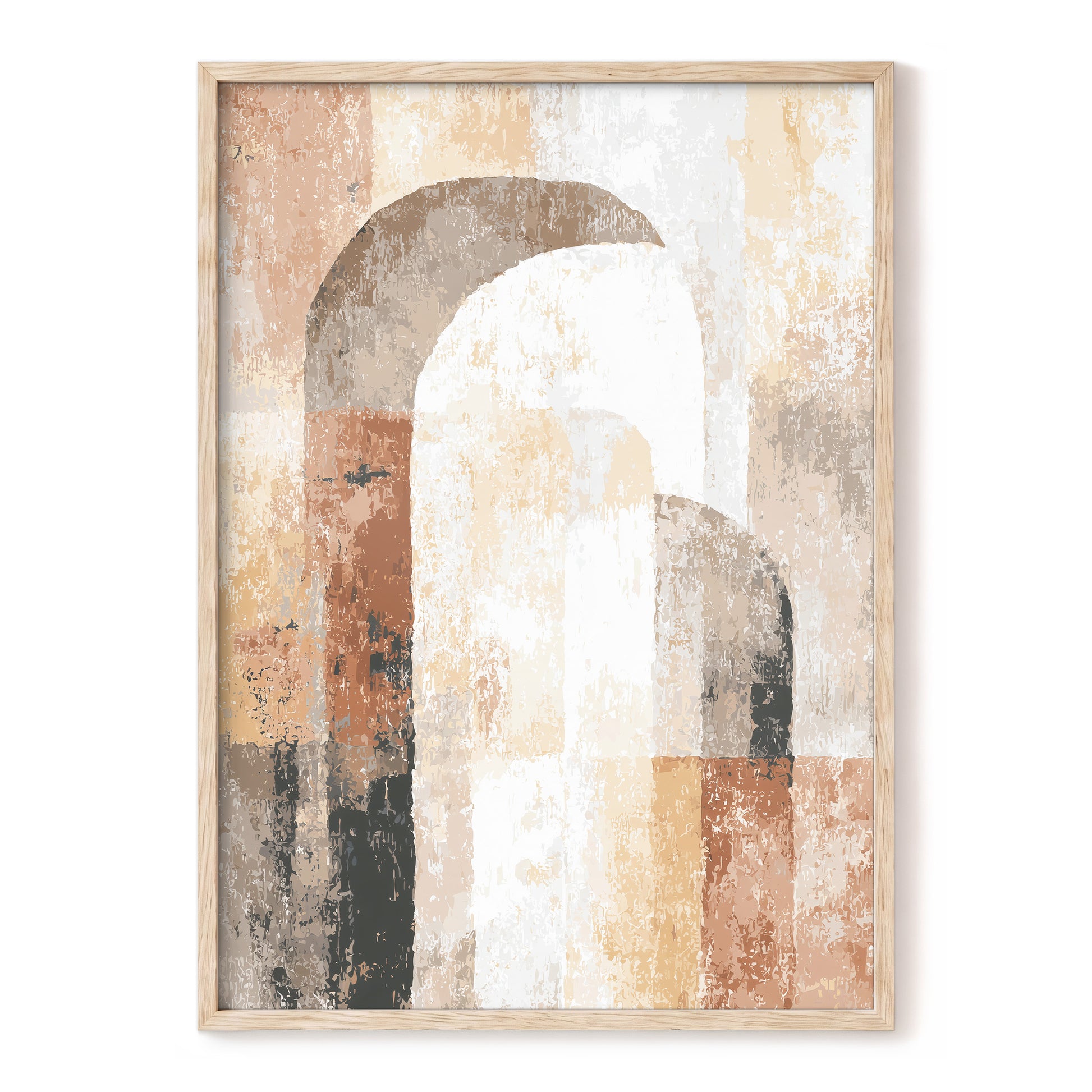 Desert Archway Abstract – beige, brown, orange abstract wall art, front view