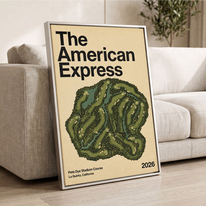 Desert Fairway Lines, green, beige, black nature wall art displayed in a styled interior, gallery view 2