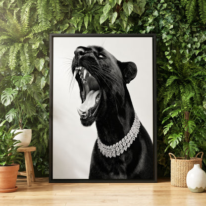 Diamond Roar, black, white, gray nature wall art displayed in a styled interior, gallery view 5