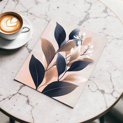 Dusky Botanical Reverie, blue, pink, beige floral wall art displayed in a styled interior, gallery view 3