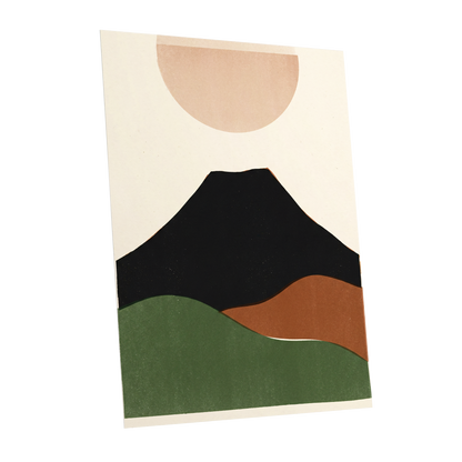 Earth Beneath a Quiet Sun, black, green, beige nature wall art shown as a unframed poster wall art print