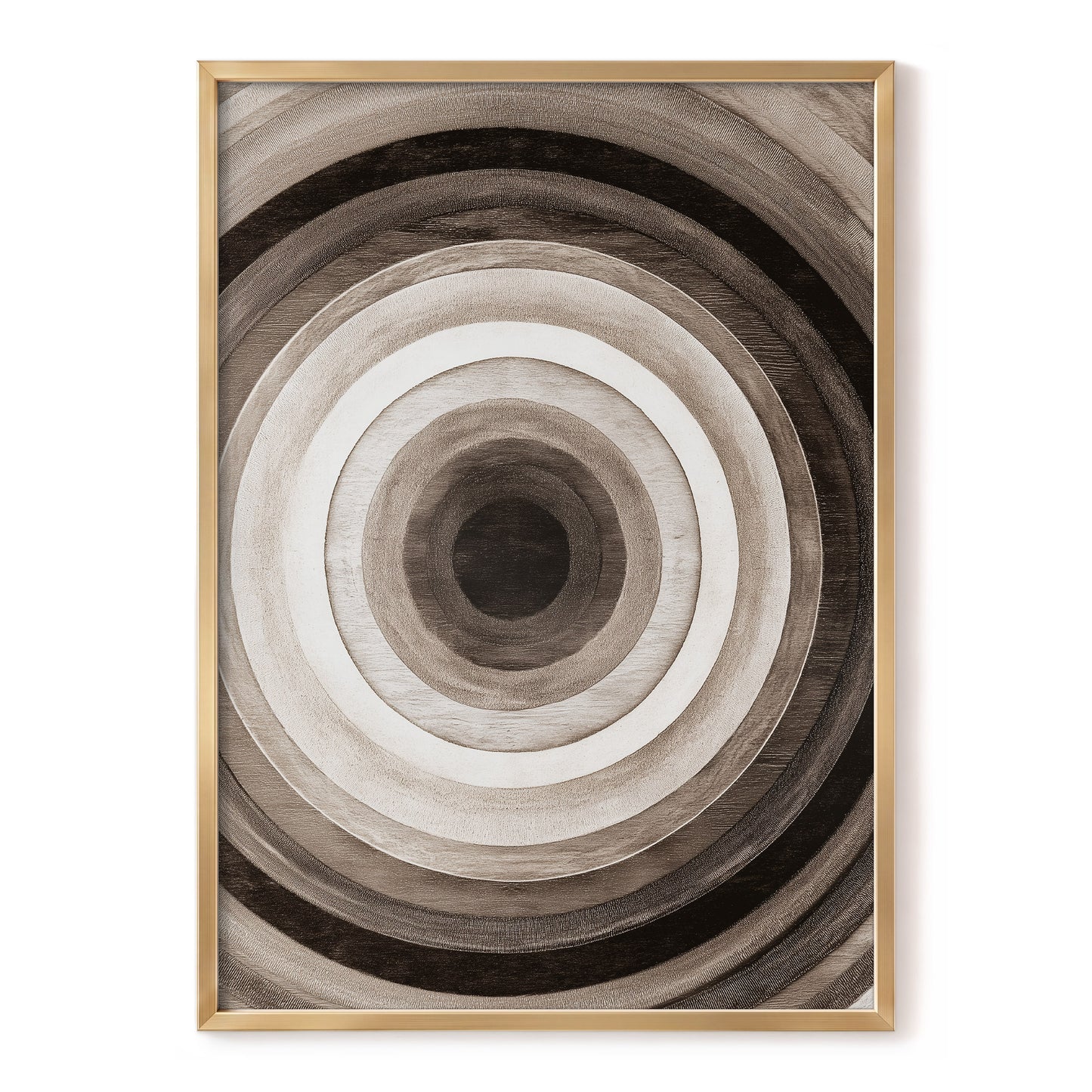 Earthen Echoes, brown, beige, black abstract wall art, front artwork view