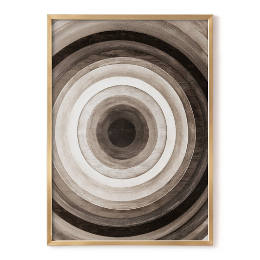 Earthen Echoes, brown, beige, black abstract wall art, front artwork view