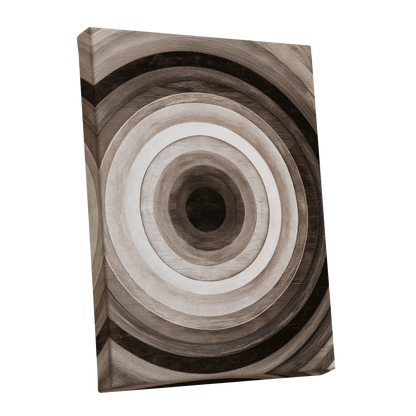 Earthen Echoes, brown, beige, black abstract wall art shown as a stretched canvas wall art