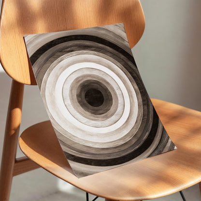 Earthen Echoes, brown, beige, black abstract wall art displayed in a styled interior, gallery view 5